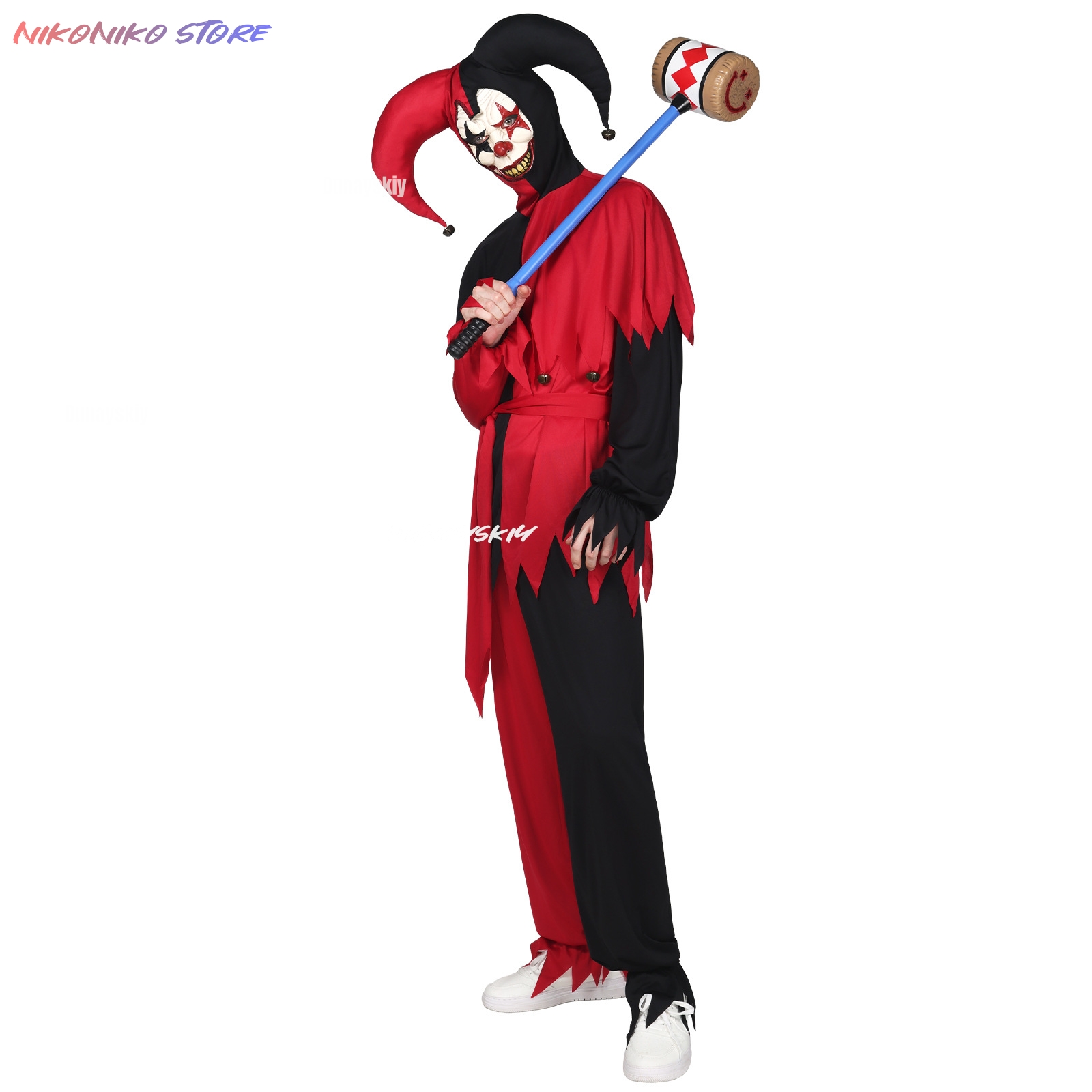 Red Black Jagged Jester Outfit - đánh giá và giá Black Face Mask Pack