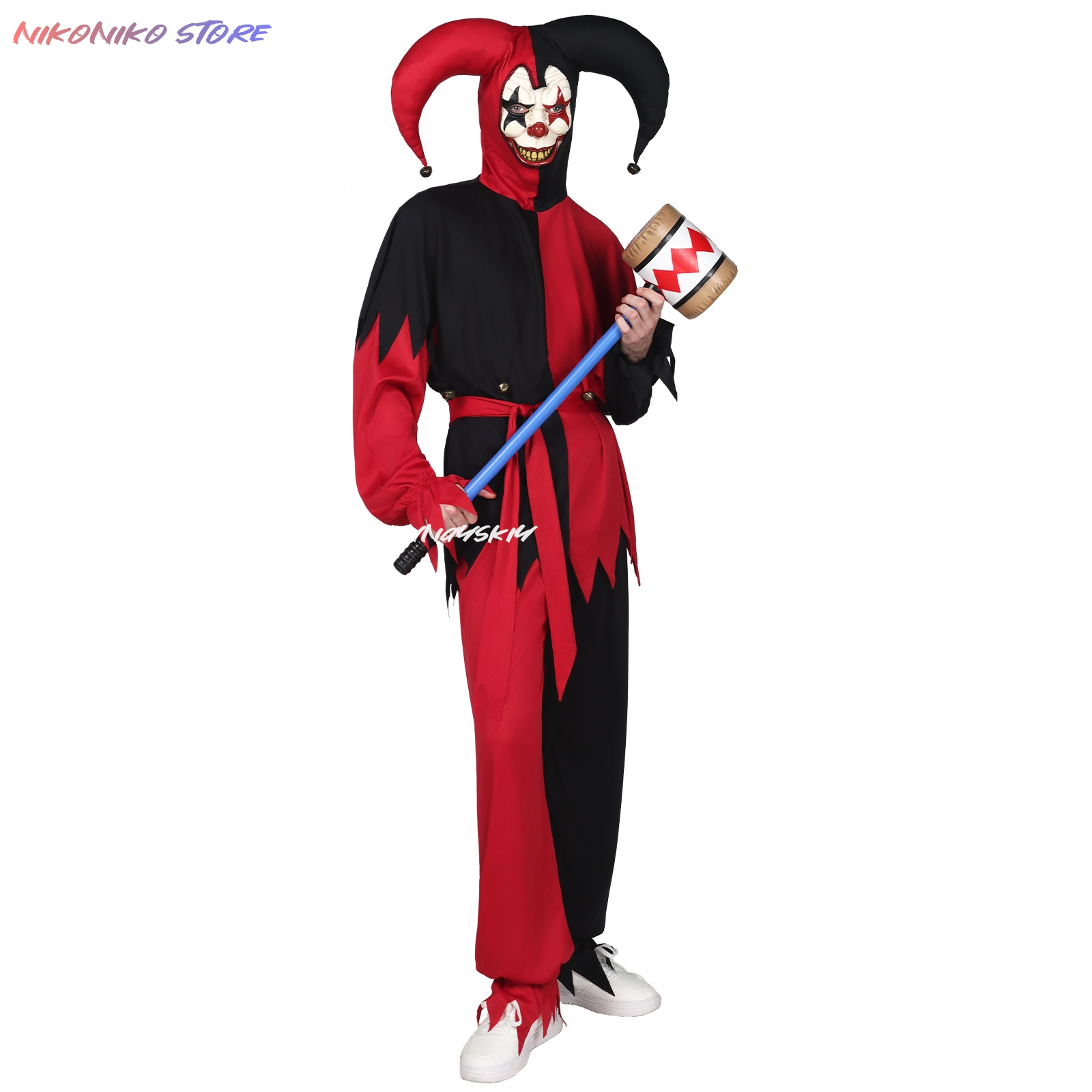 Red Black Jagged Jester Outfit - đánh giá và giá Black Face Mask Pack